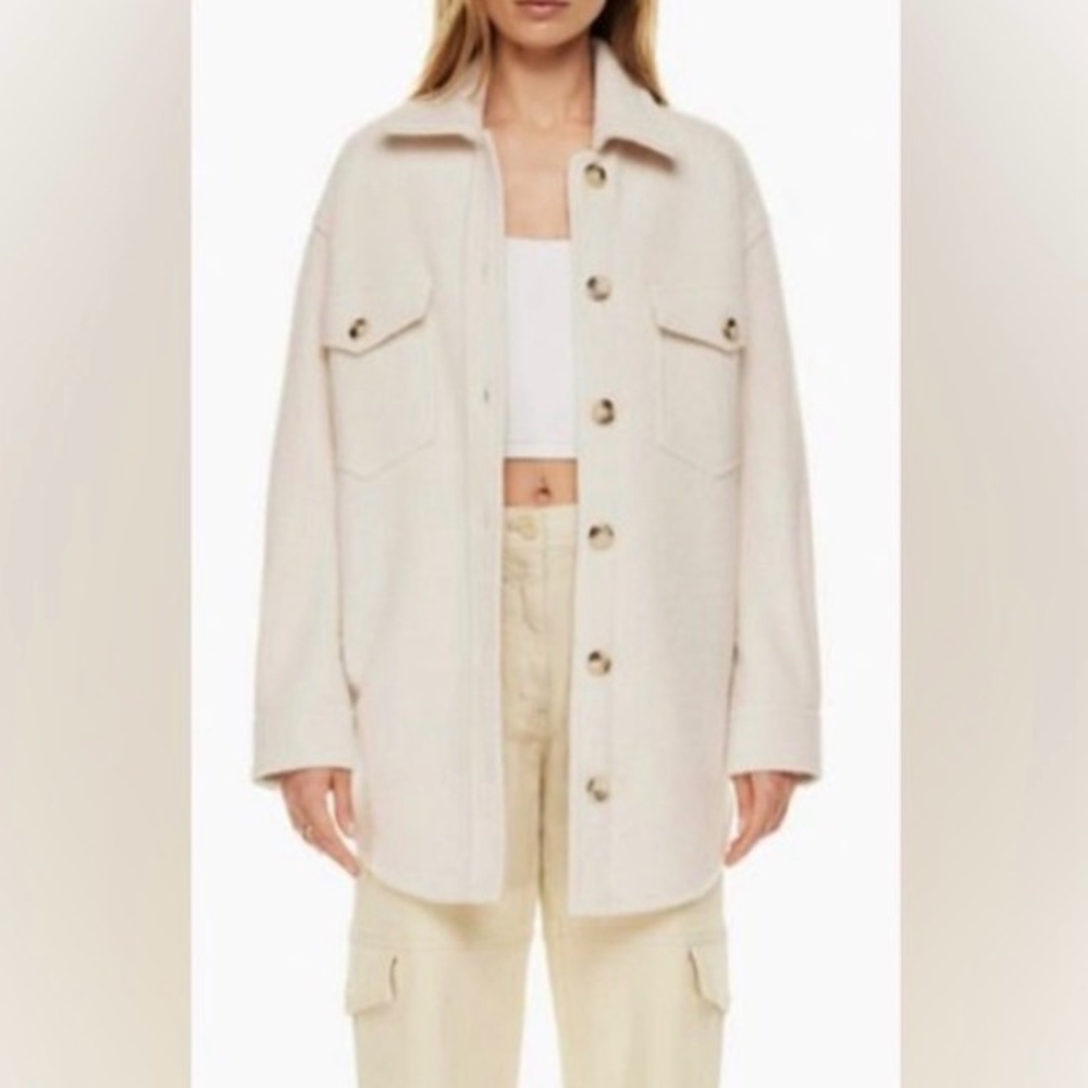 Wilfred Free Cream Wool Shirt Jacket (originally $200)